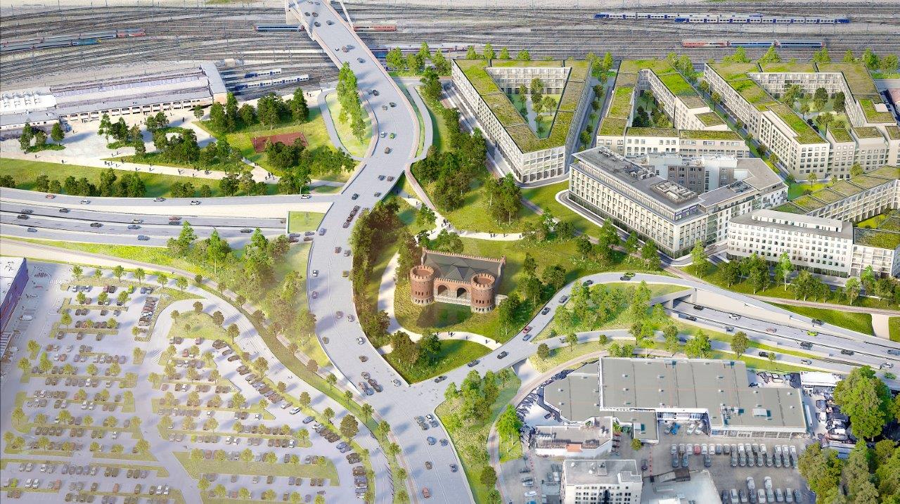 Die Vision für 2030: Die Brücke wurde durch einen Tunnel ersetzt, der Kreisverkehr ist Geschichte. Das Tor würde, Stand heute, zusammenhangslos als Solitär wirken.